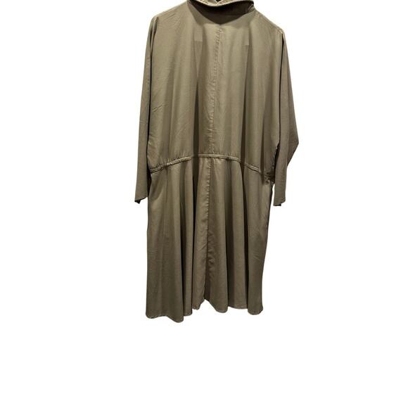 Easel Shirt Dress with drawstring waist oversized safari, Large, Olive - Picture 3 of 3